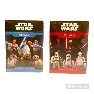 StarWars Heros  and Villains playing cards set of 2 new sealed